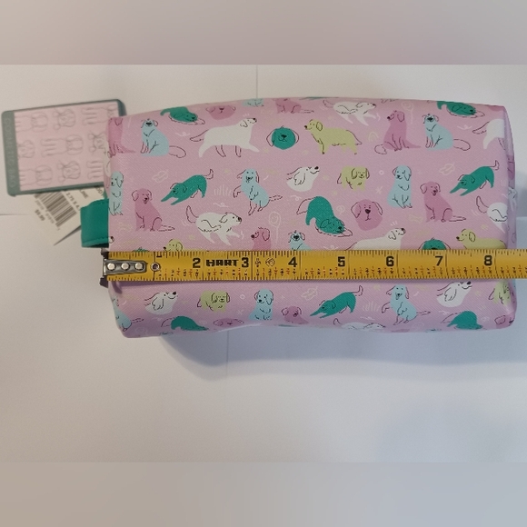 Cute Pink Dog Print Cosmetic Pouch - Picture 3 of 6